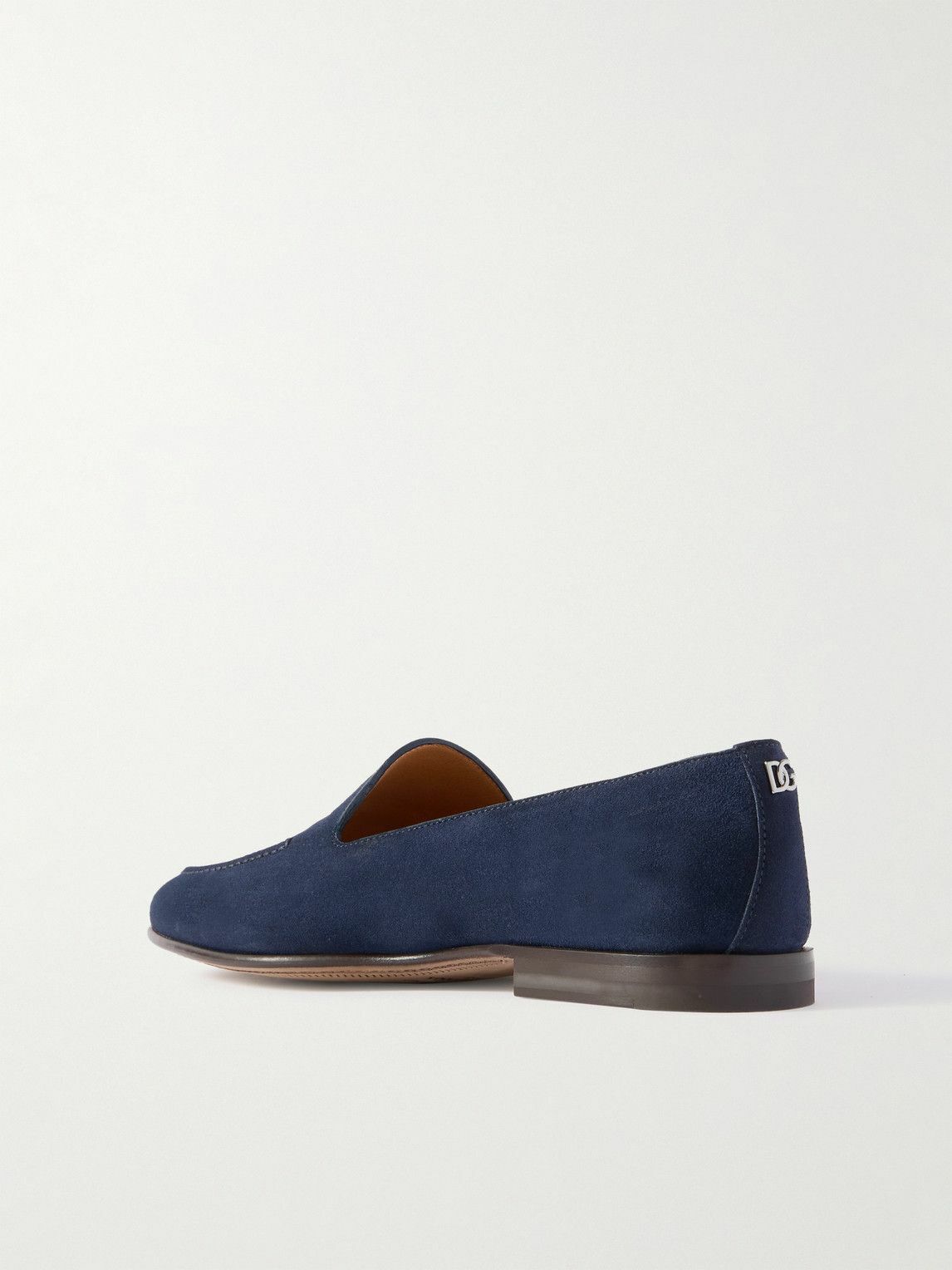 Dolce&Gabbana - Logo-Embellished Suede Loafers - Blue