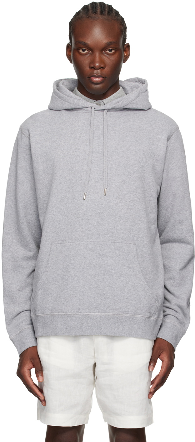 Sunspel Gray Loopback Hoodie Sunspel
