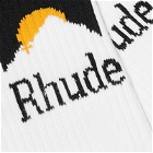 Rhude Men's Moonlight Sports Sock in White