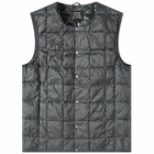 Taion Men's Crew Neck Down Vest in Charcoal