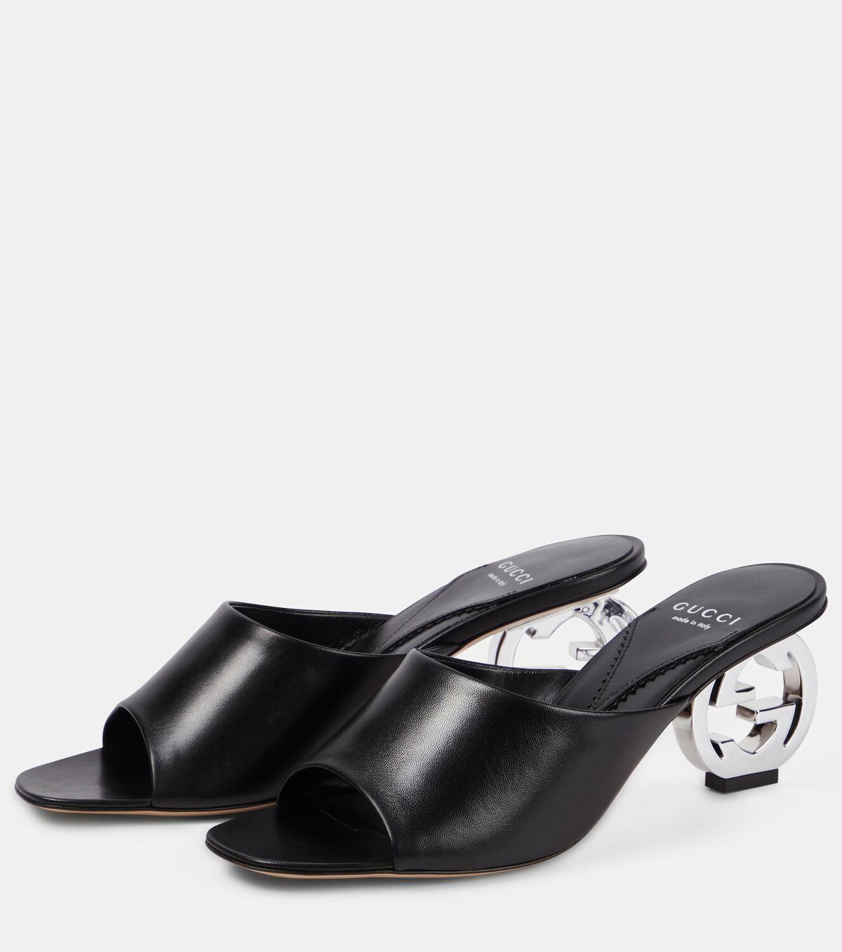 GUCCI ブラックハラコミュール Gucci Lady Horsebit Leather Mule Sandals | Neiman Marcus