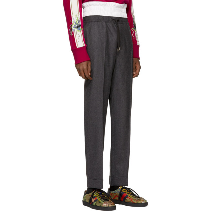 パンツ GUCCI Flannel Wool Trousers Gray 48 Gucci Grey Flannel Wool Trousers Gucci