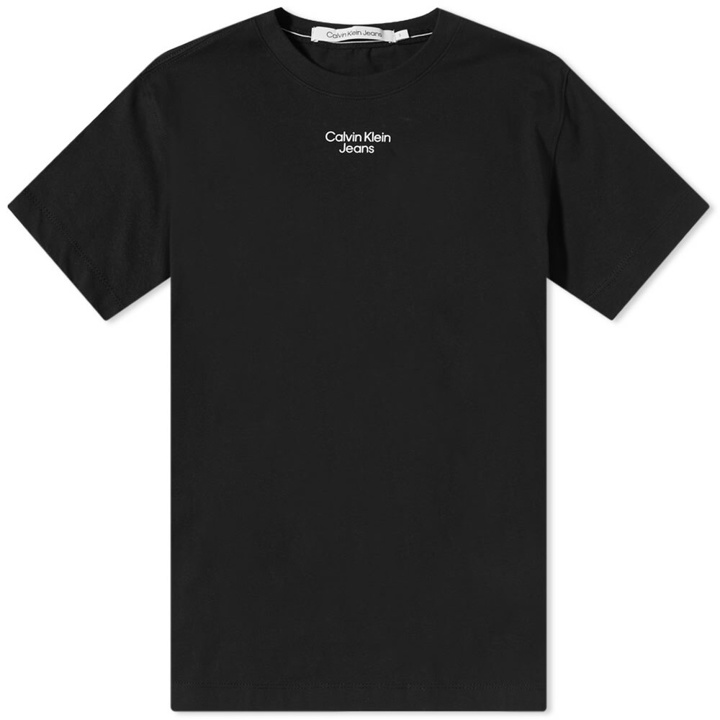 Photo: Calvin Klein Men's Stacked Logo T-Shirt in Black