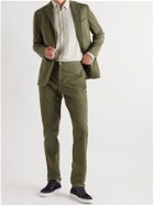 BOGLIOLI - Slim-Fit Garment-Dyed Stretch-Cotton Twill Suit Trousers - Green