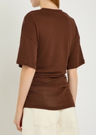 Akyn Ruched Fine-knit T-shirt Brown