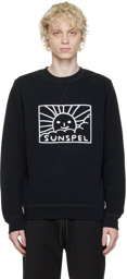 Sunspel SSENSE Exclusive Black Embroidered Sweatshirt