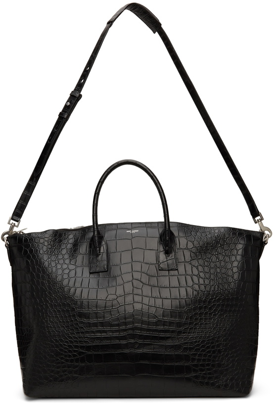 Photo: Saint Laurent Black Croc Giant Bowling Tote