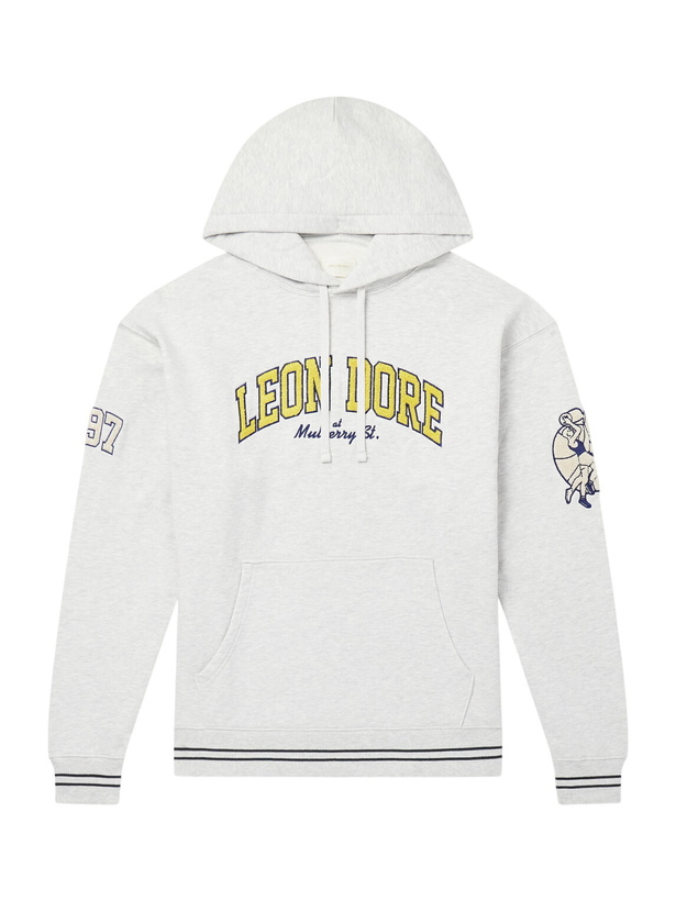 Photo: Aimé Leon Dore - Logo-Appliqué Cotton-Jersey Hoodie - Gray