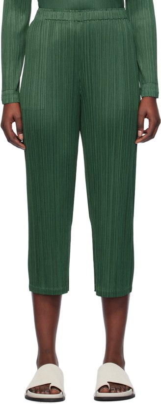 Photo: Pleats Please Issey Miyake Green Monthly Colors December Trousers