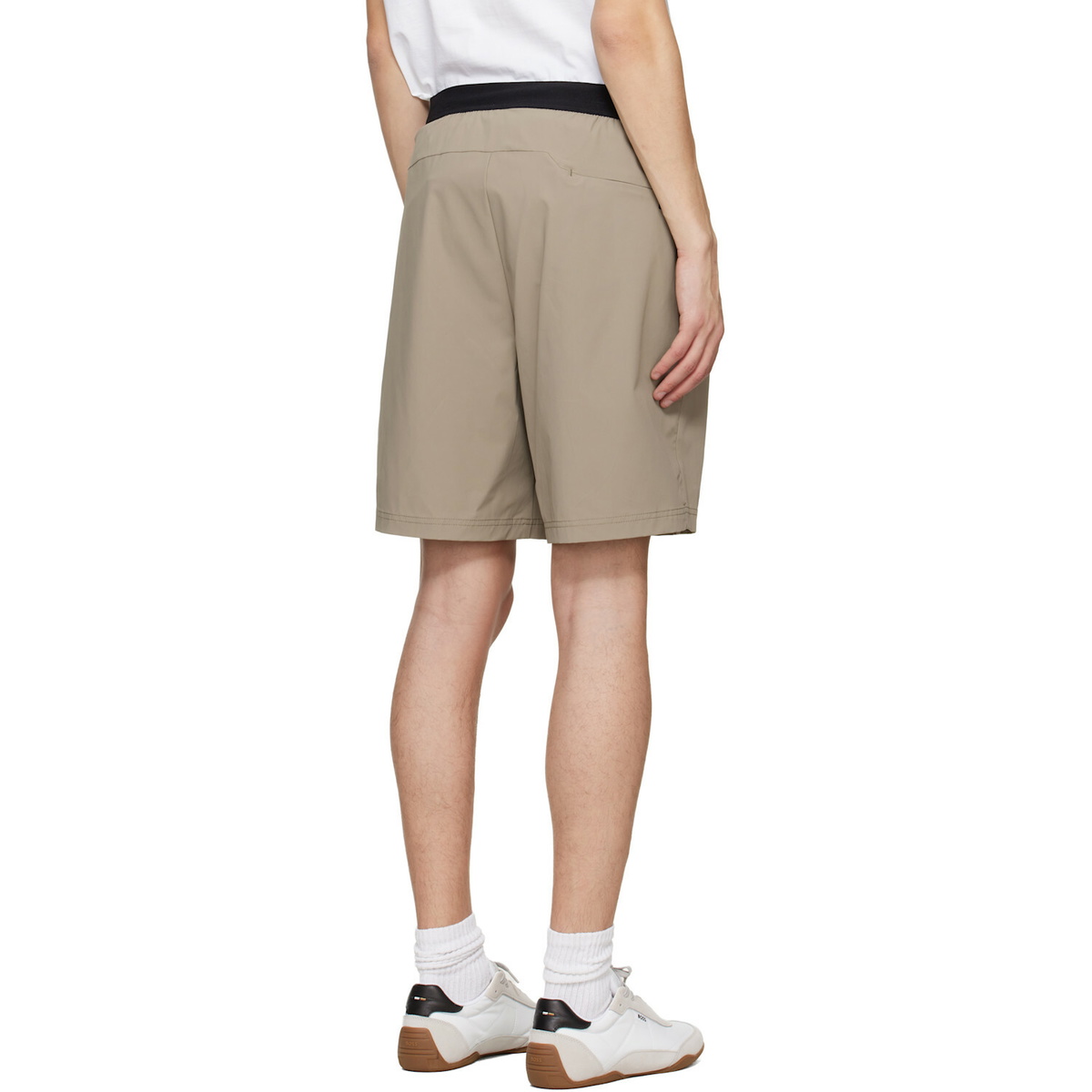 BOSS Taupe Water-Repellent Micro-Waffle Shorts