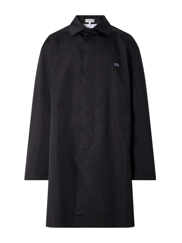 Photo: LOEWE - Logo-Embroidered Twill Trench Coat - Black