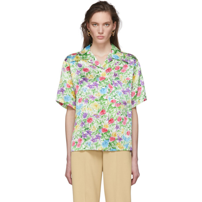 Photo: Les Reveries Multicolor Silk Garden Camp Shirt