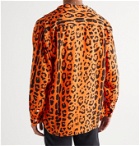 Wacko Maria - Camp-Collar Leopard-Print Lyocell Shirt - Orange