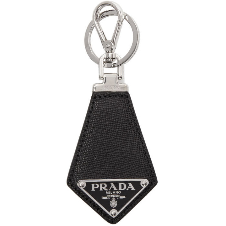 Photo: Prada Black Saffiano Logo Keychain