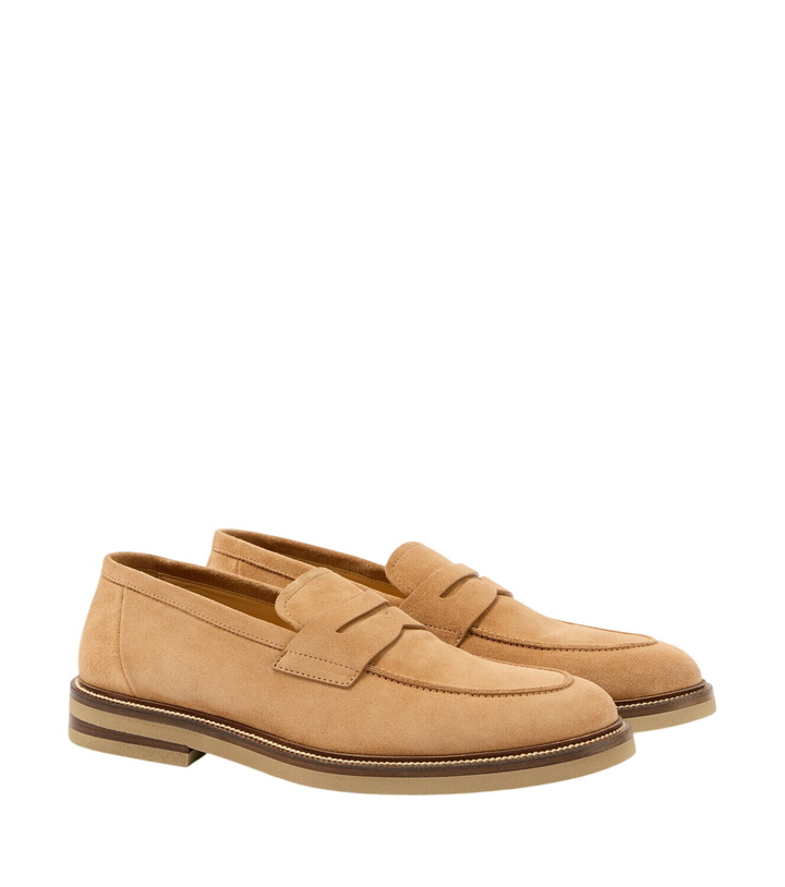 Photo: Brunello Cucinelli Suede penny loafers