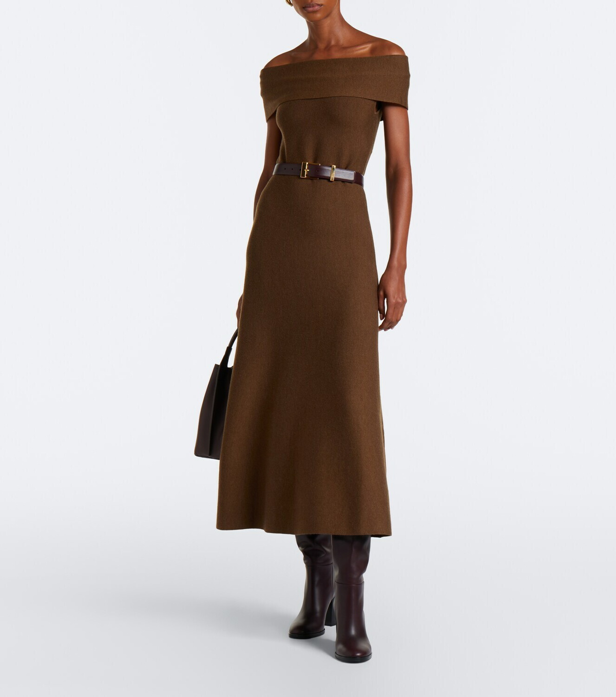 Simkhai Camilla off-shoulder wool midi dress