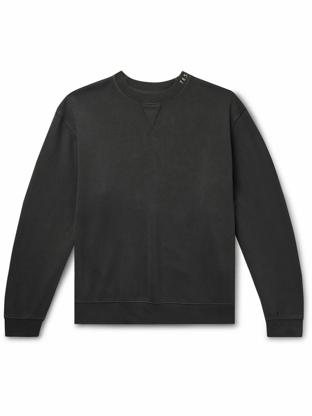 Photo: The Elder Statesman - Daily Crew Cotton and Cashmere-Blend Jersey Sweatshirt - Gray