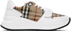 Burberry Tan & White Check Sneakers