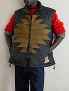 KAPITAL - Zepher Suede-Trimmed Shell Gilet - Black