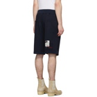 Greg Lauren Navy Paul and Shark Edition Patches Shorts