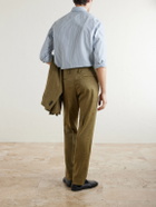 Boglioli - Wool and Linen-Blend Straight Leg Trousers - Green