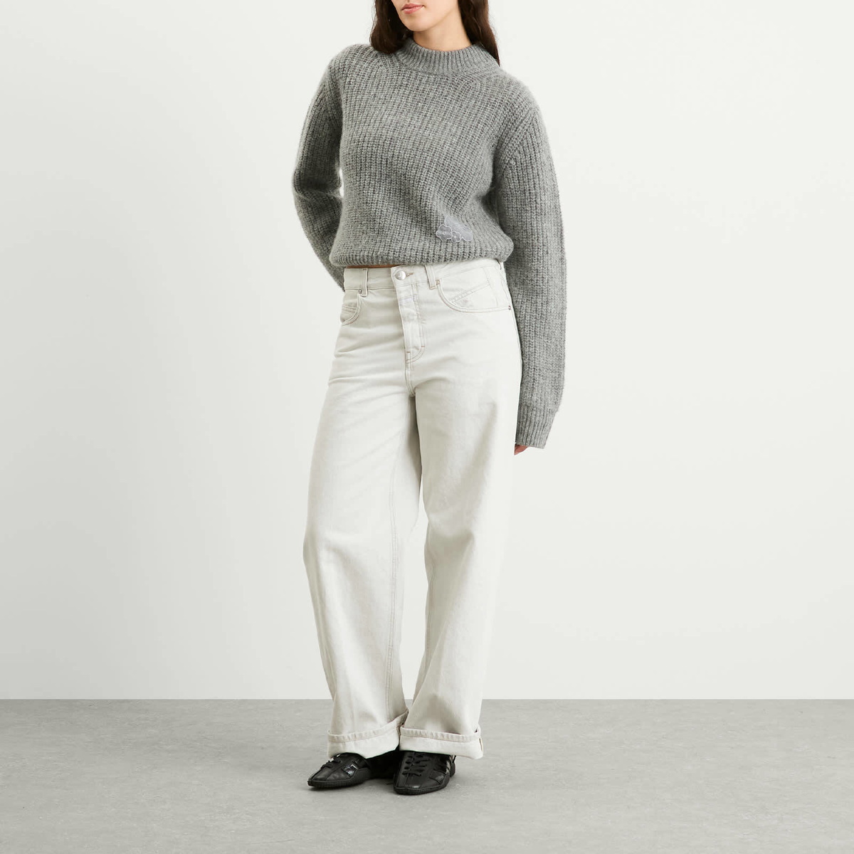 Cecilie Bahnsen Women's Bega Fisherman Knit in Light Grey