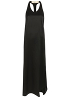 Skiim Racer-back Silk Maxi Dress Black