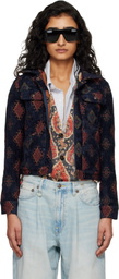 R13 Navy Relaxed Trucker Jacket