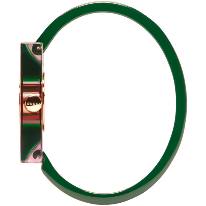 Gucci Red and Green Plexiglass Skeleton Watch Gucci display picture 1
