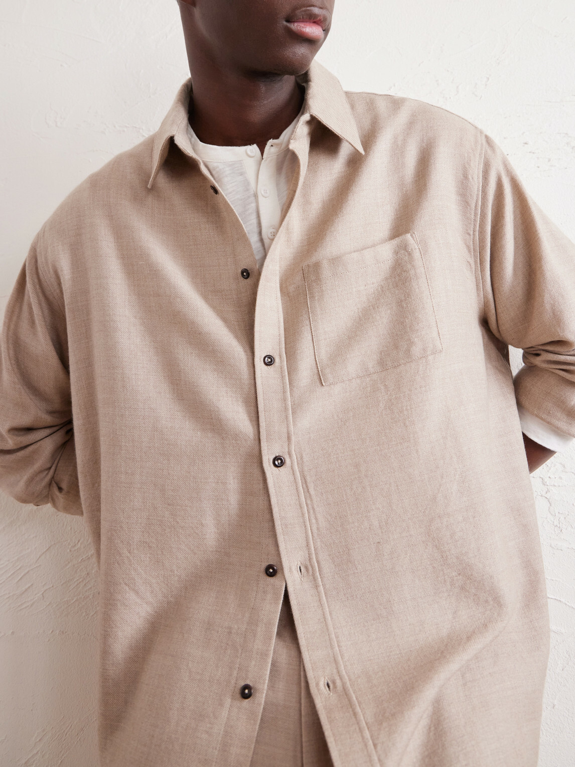 The Elder Statesman - Wool and Cashmere-Blend Shirt - Neutrals
