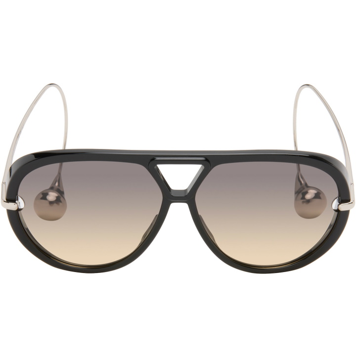 Photo: Bottega Veneta Black Drop Aviator Sunglasses