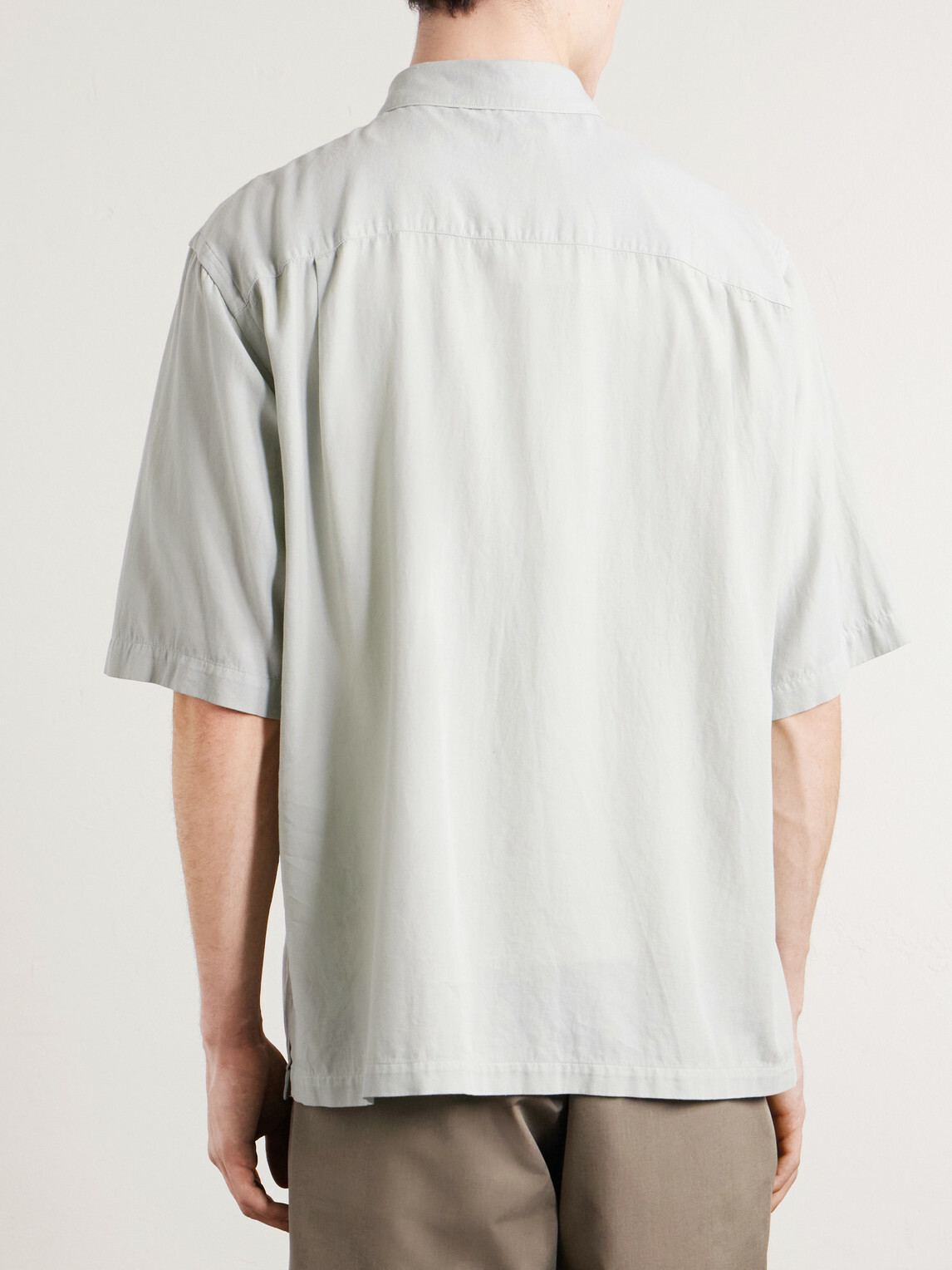 ATON - Cotton and Silk-Blend Shirt - Green