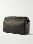 CELINE - Boston Mini Leather-Trimmed Monogrammed Coated-Canvas Messenger Bag