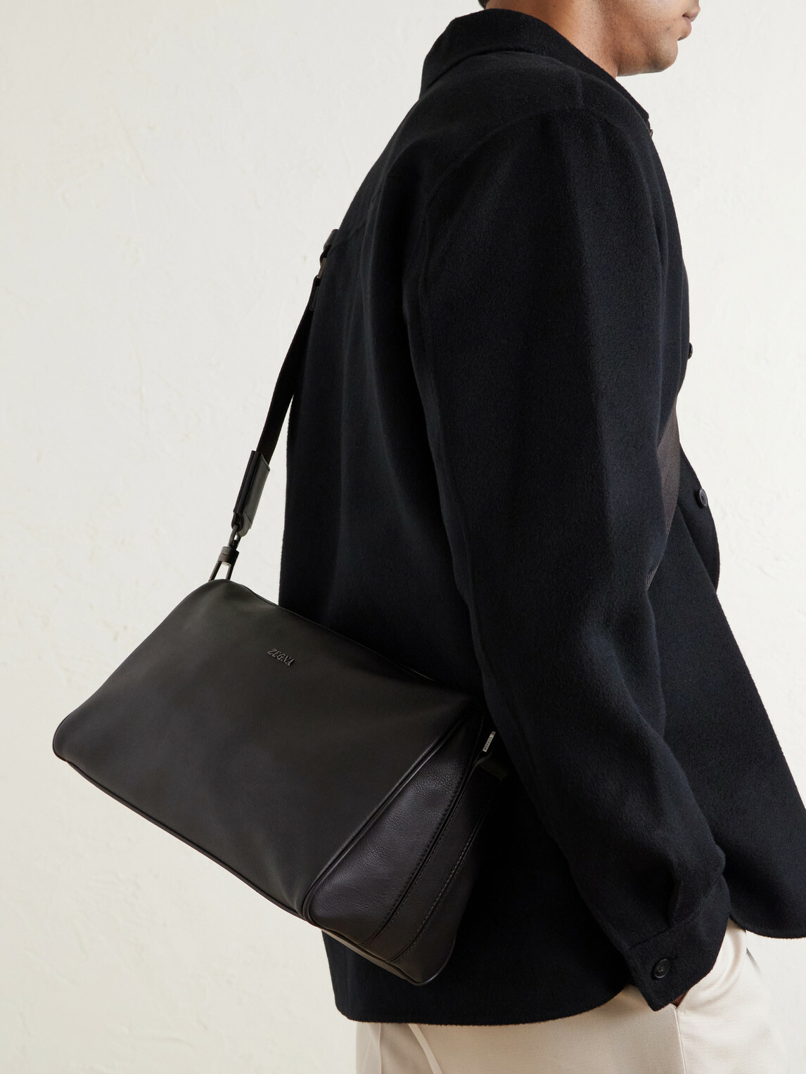 Zegna - SECONDSKIN Leather Messenger Bag