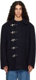 VETEMENTS Navy Fireman Hooks Caban Jacket