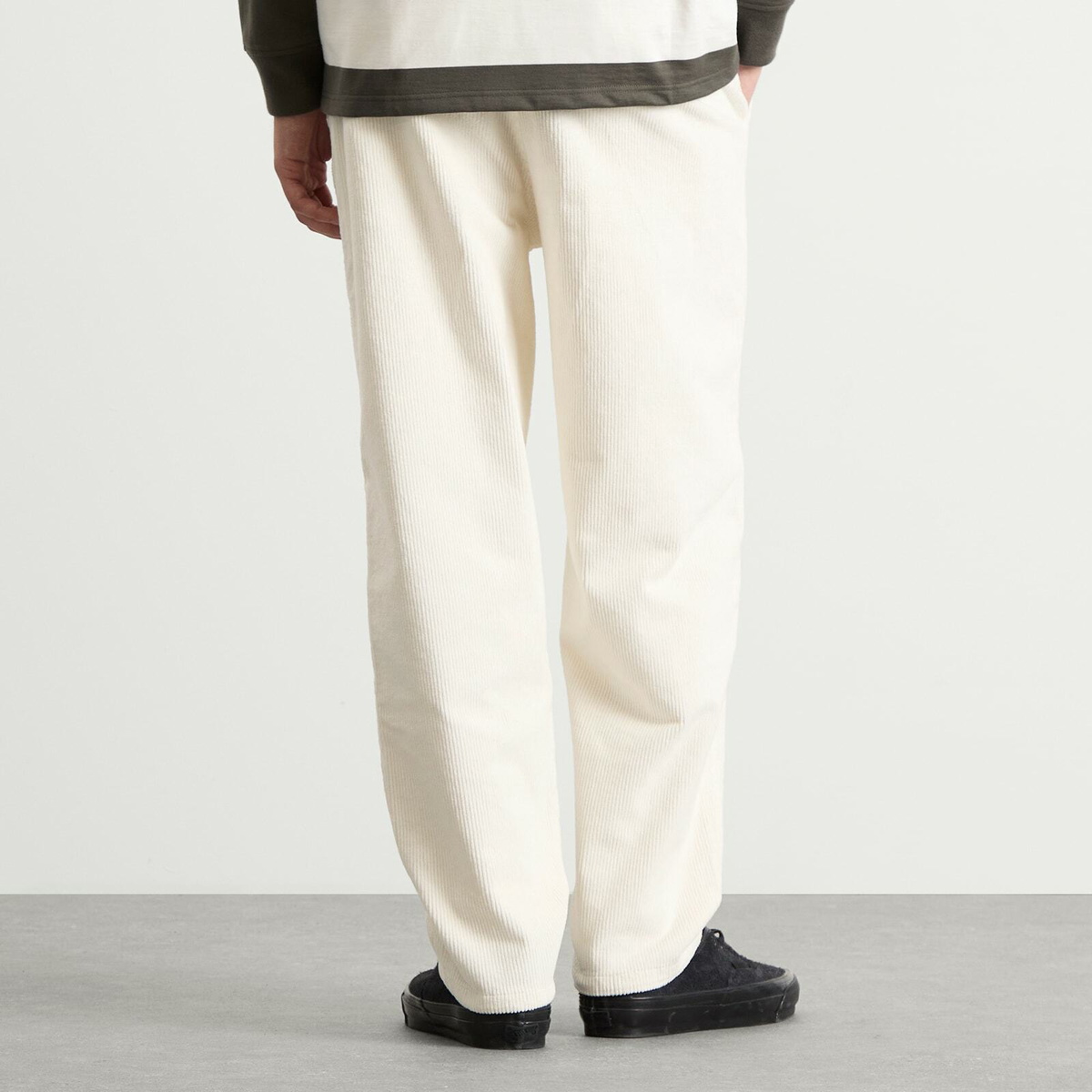 Armor-Lux Men's Pleated Corduroy Pants in Milk