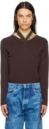 Y/Project Brown Embroidered Sweater