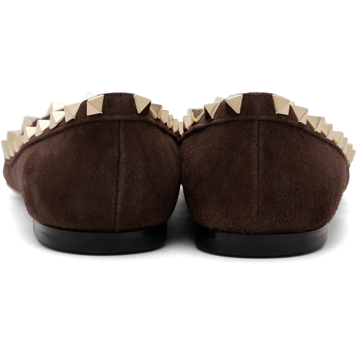 Valentino Garavani Brown Rockstud Ballerina Flats