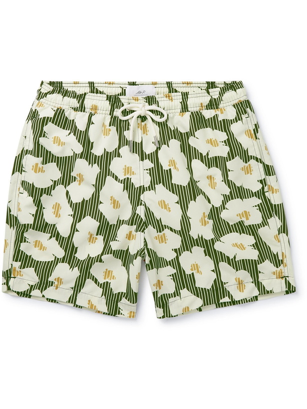 Photo: MR P. - Mid-Length Printed Swim Shorts - Green - M