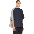 Y/Project Grey and Navy Double T-Shirt