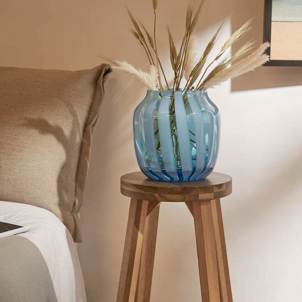 Hay Juice Striped Vase - Blue