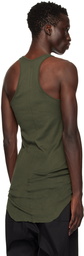 Rick Owens Green Porterville Rib Tank Top