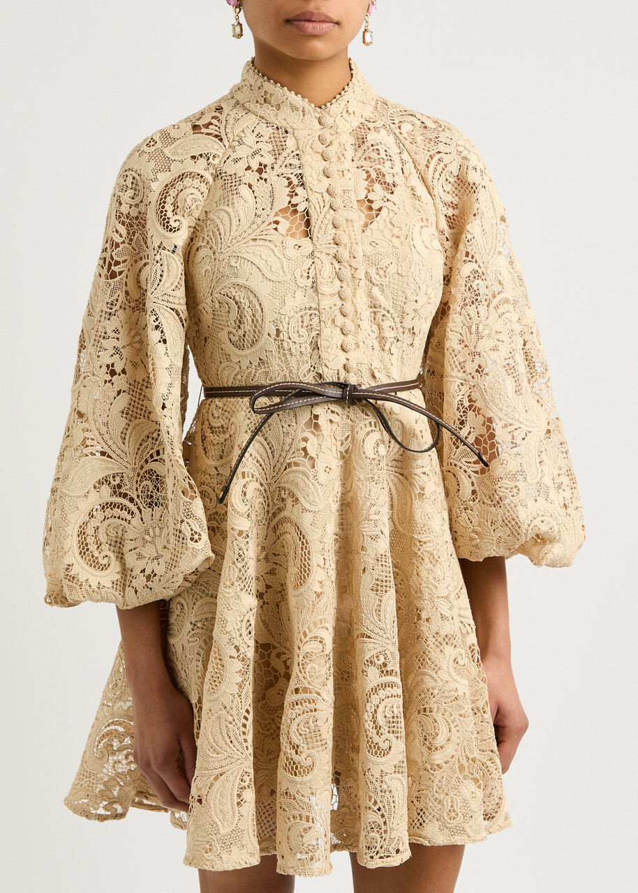 【Zimmermann】Belted lace minidress Belted lace minidress in blue - Zimmermann | Mytheresa