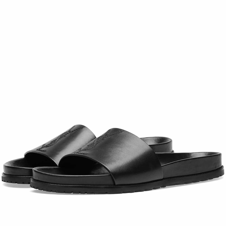 Photo: Saint Laurent YSL Leather Slide Black