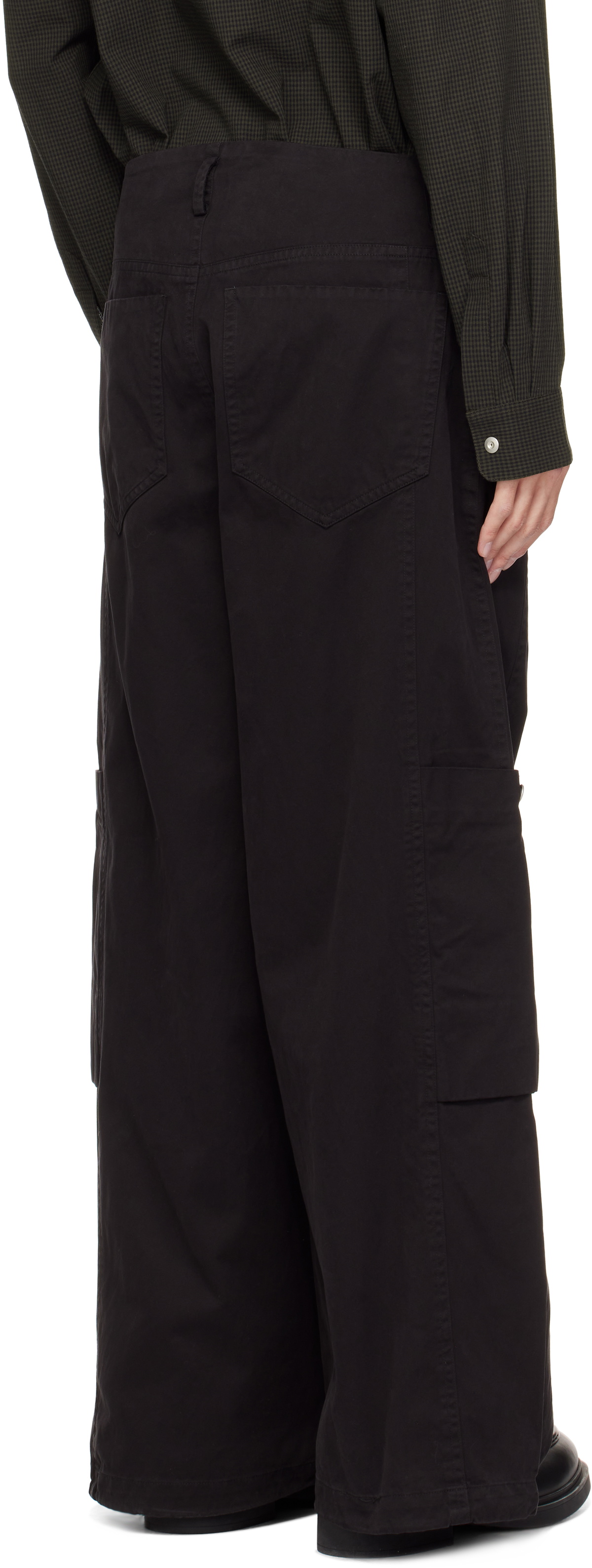 Omar Afridi Black Panelled Bontan Cargo Pants Omar Afridi