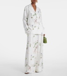 Erdem Floral printed silk wide-leg pants
