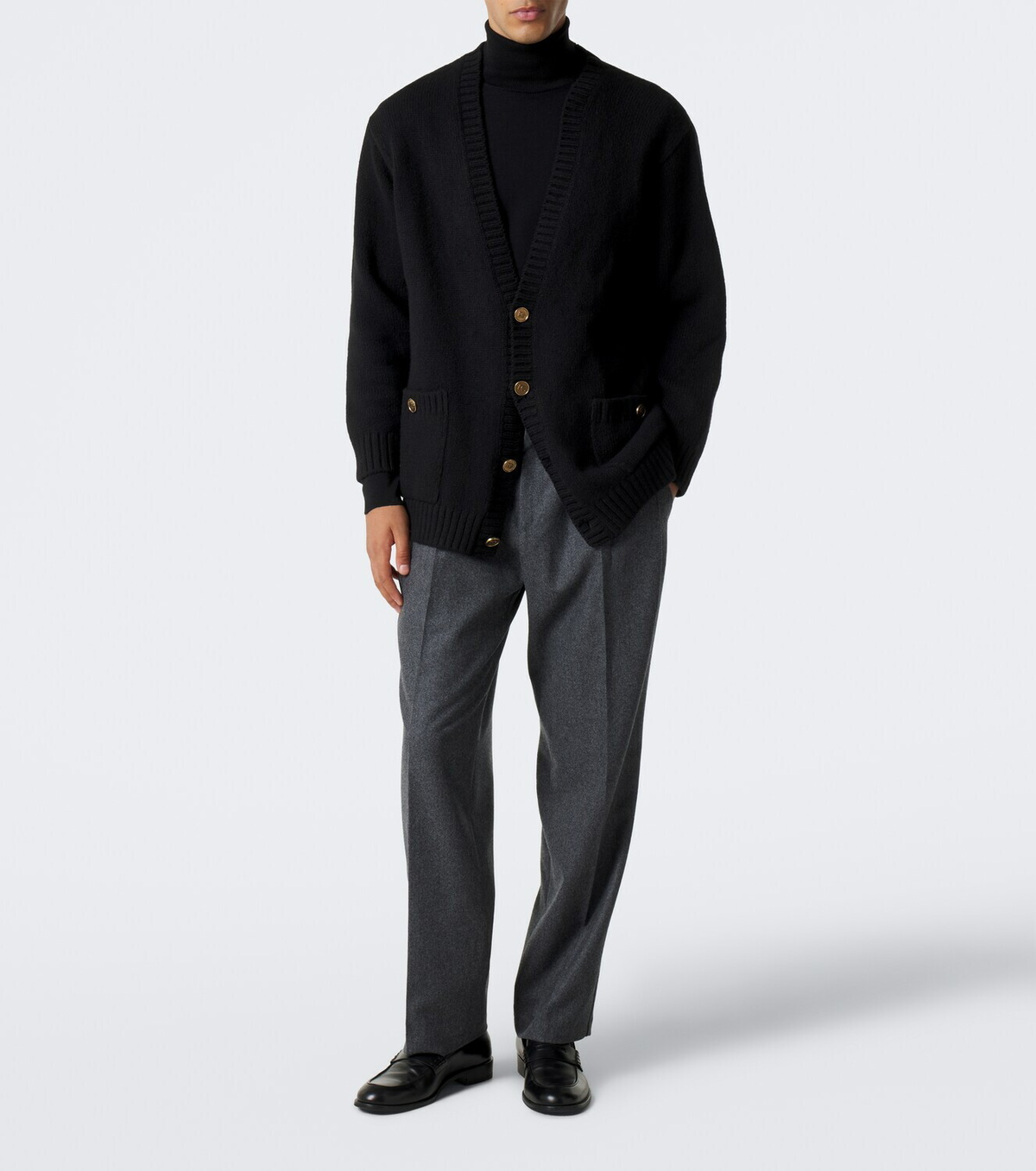 Dolce&Gabbana Virgin wool flannel wide-leg pants