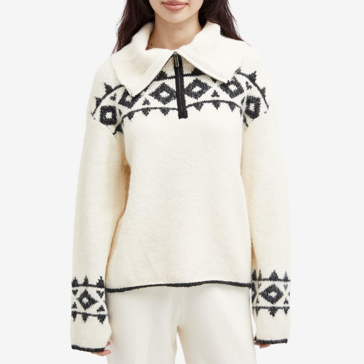 4th & Reckless Women's Kali Fairisle Fleece in Cream
