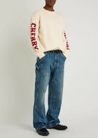 Cherry Los Angeles Logo Cotton-knit Jumper Cream