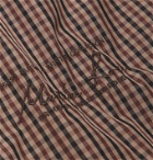 Martine Rose - Logo-Embroidered Checked Cotton-Blend Poplin Shirt - Brown
